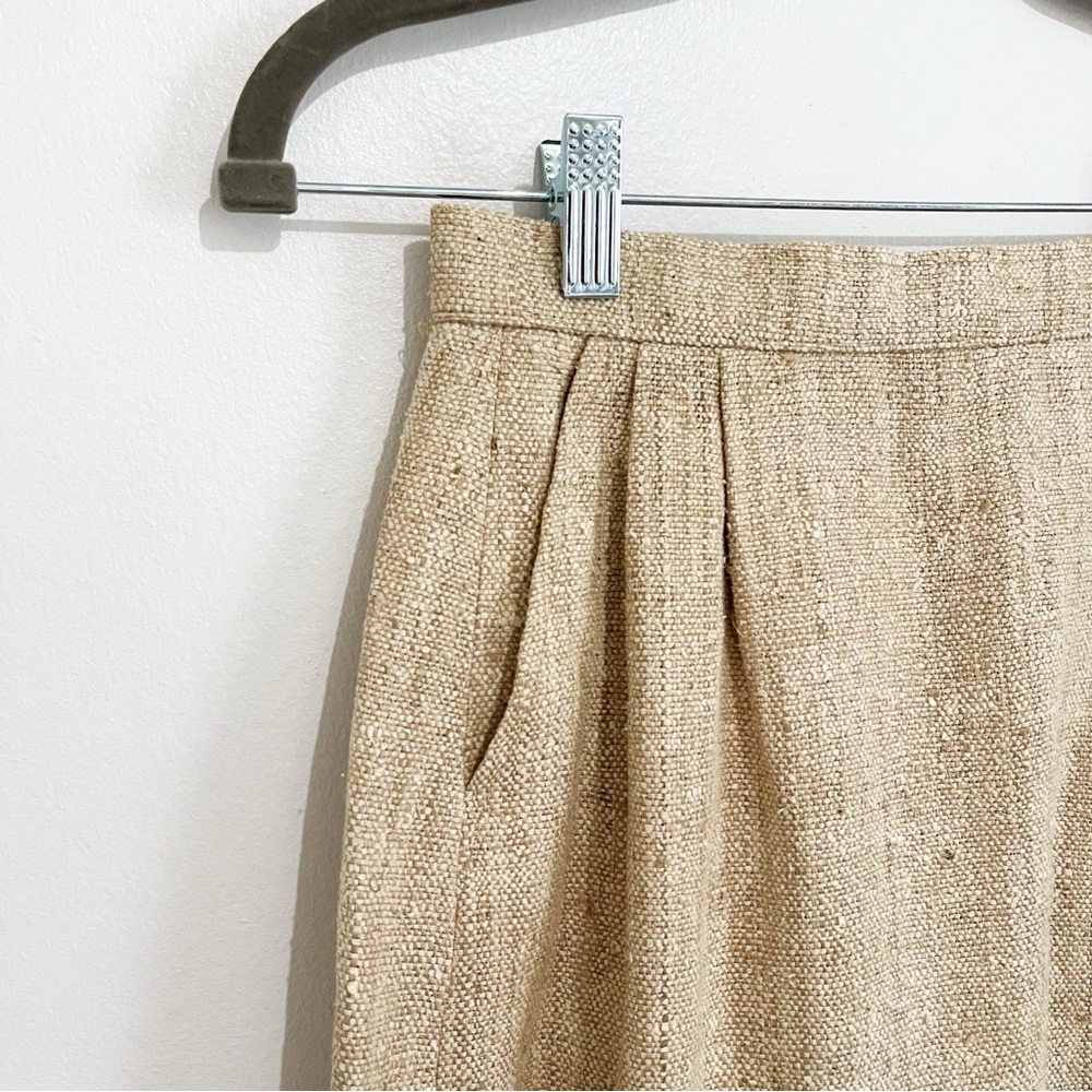Bando Tailor Tweed Suit Set Jacket Skirt Tailored Brown-Beige Women’s Size XS - Picture 9 of 11